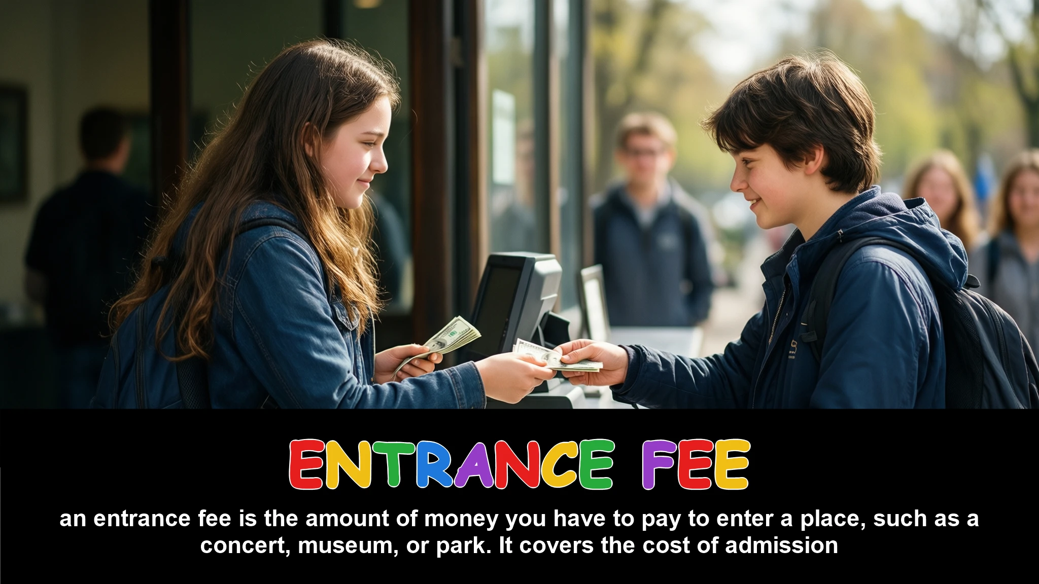 English Illustration for entrance fee